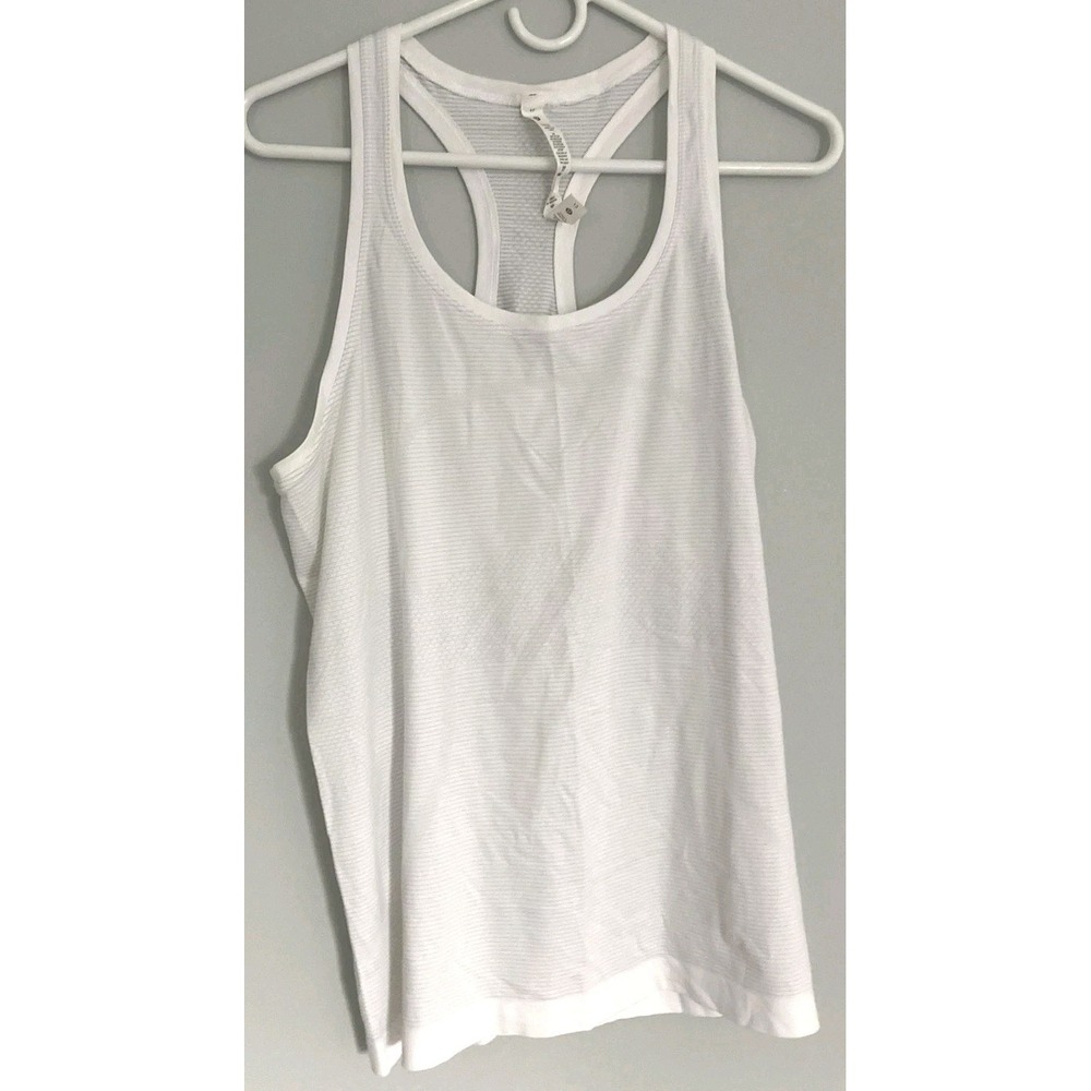 Lululemon Swiftly Tech Tank Top Womens 12 White Racerback Running Gym Athletic